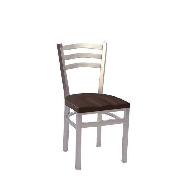 Arch back commercial chair with wood seat