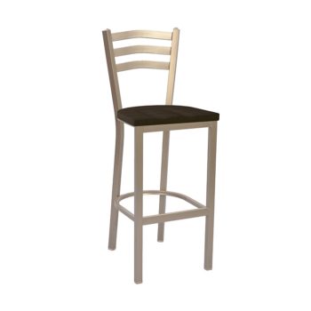 arch back commercial barstool with metal legs and footrest