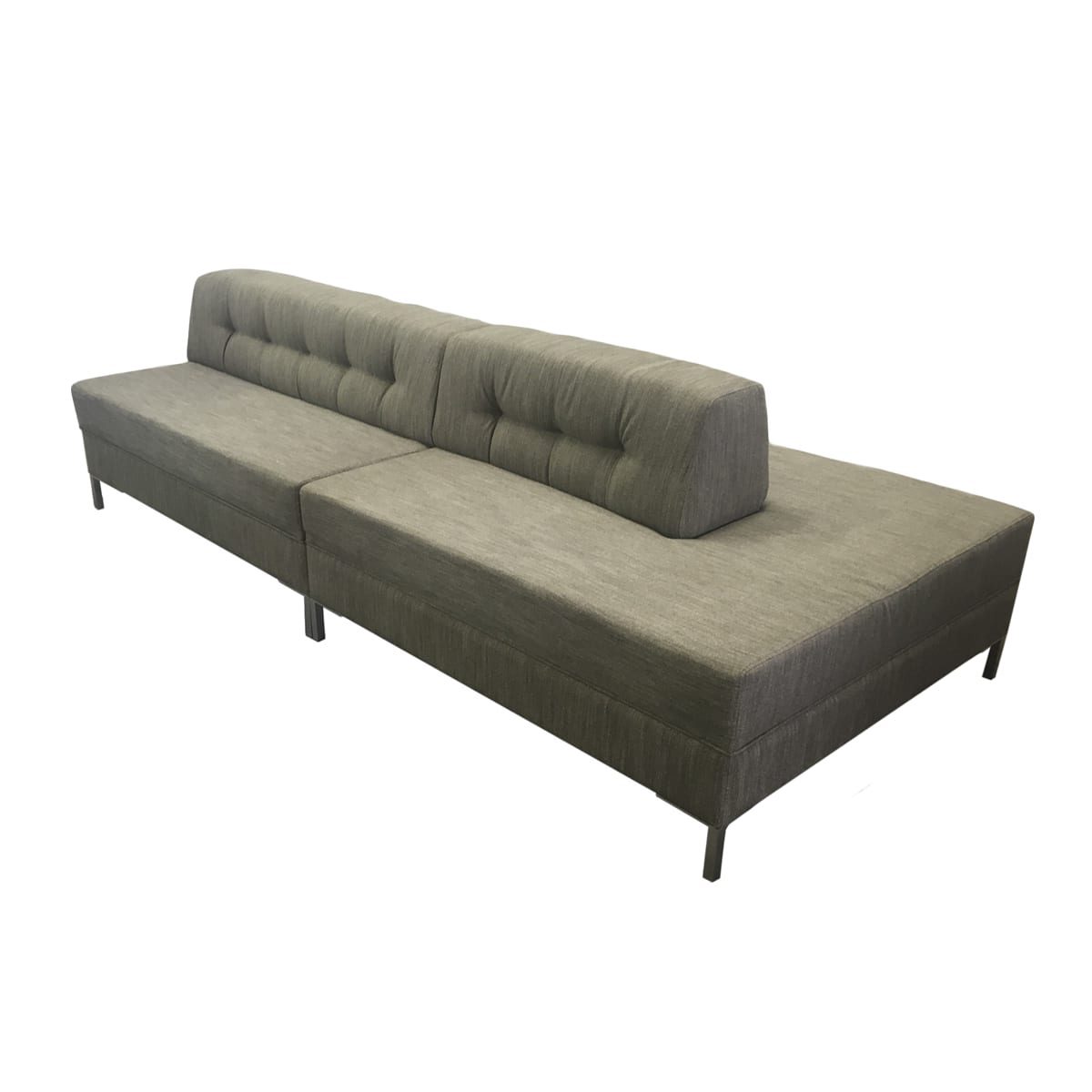gray single line tufted sofa