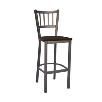 Jailhouse barstool with wood and metal legs