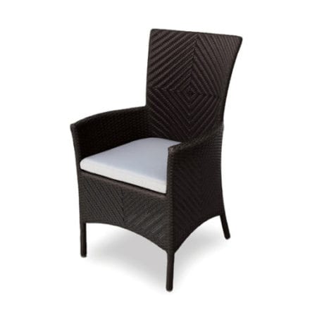 outdoor wicker dining chair with cushion