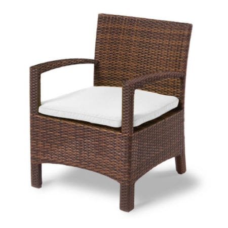 outdoor wicker armchair with cushion