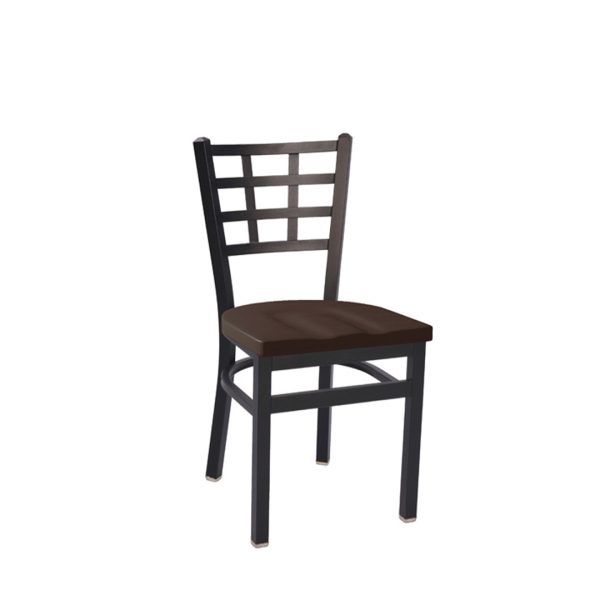 commercial window back metal dining chair