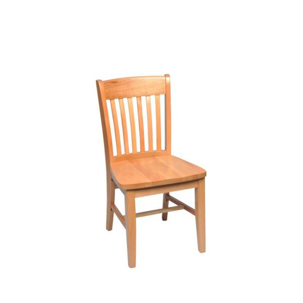 wood commercial chair with slatted back
