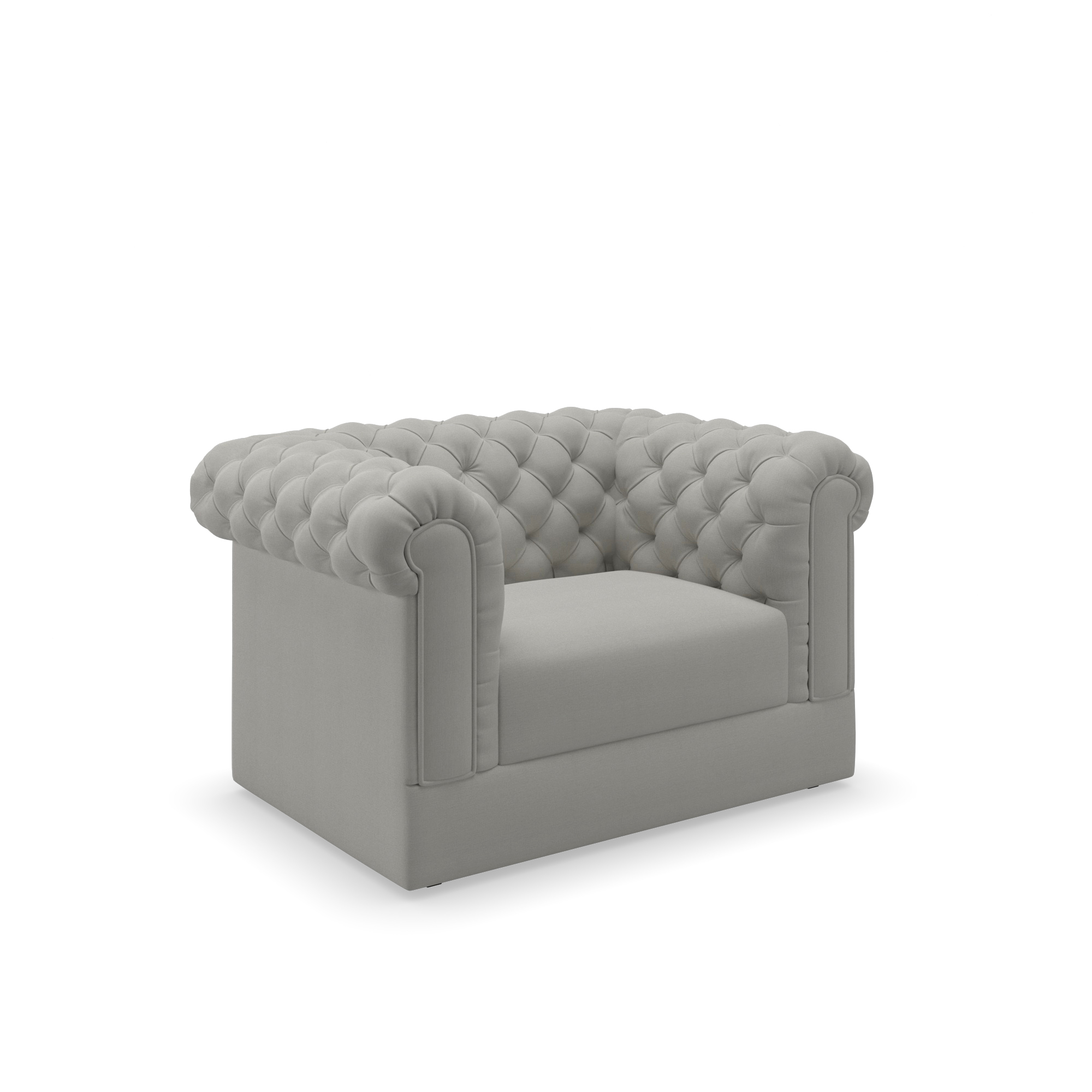 Westchester chair with diamond tufting and french roll arms