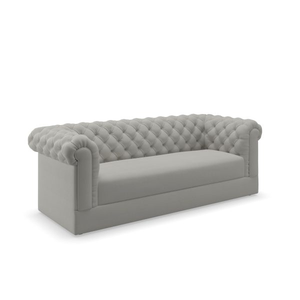 Westchester diamond tufted french roll commercial sofa gray
