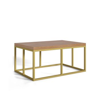 Notus commercial Coffee Table with light laminate and gold metal frame