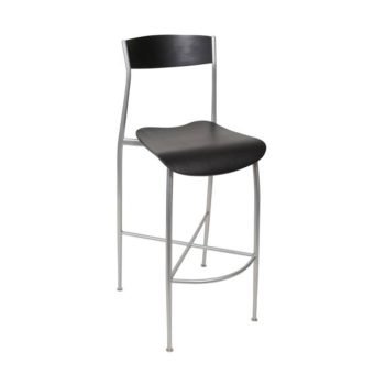 Cincinnati commercial wood and metal barstool with footrest