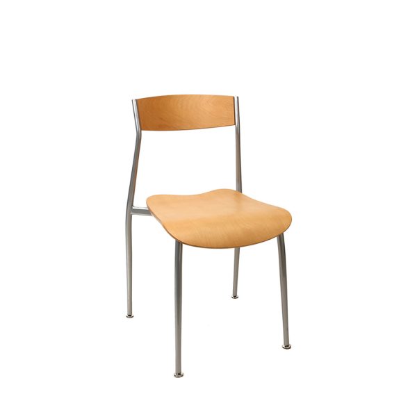 Cinncinati wood chair with metal legs