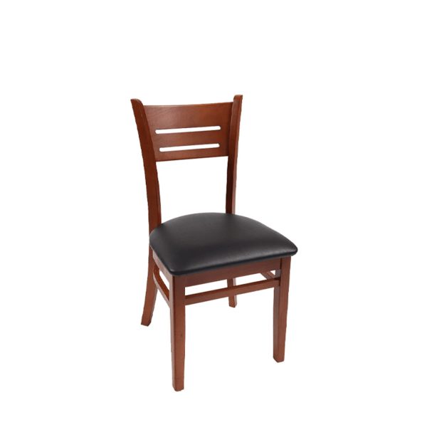 Jackson commercial wood dining chair with upholstered seat