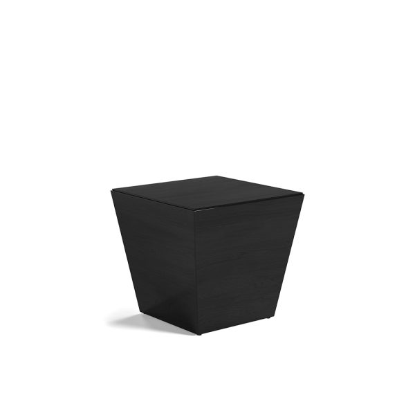 Legacy commercial end table with dark black laminate