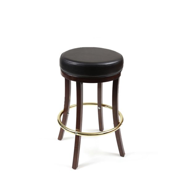 Sitka commercial wood stool with metal footrail