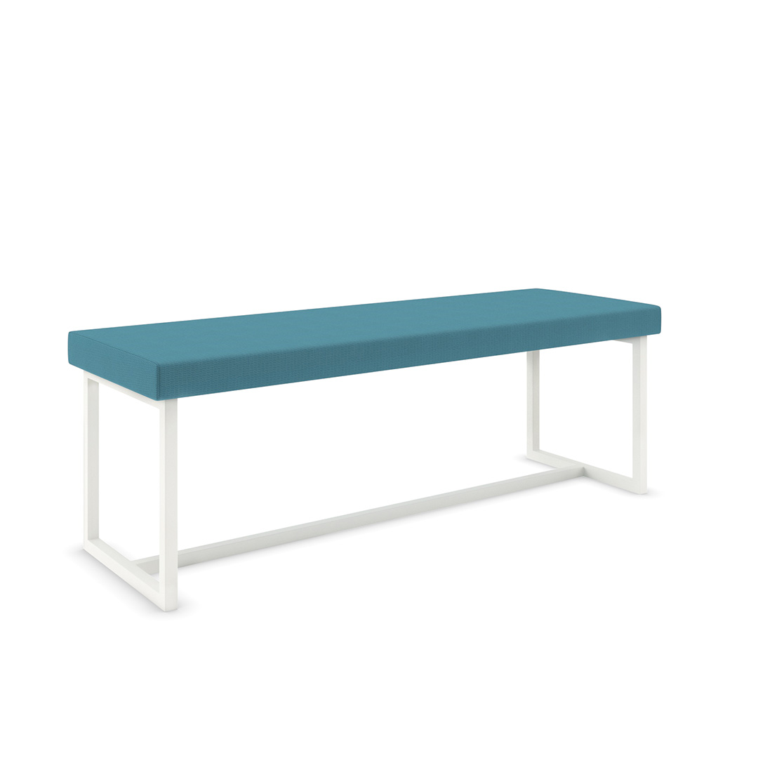 greco commercial metal bench with upholstered seat