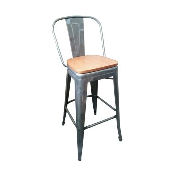 Pittsburgh commercial barstool with wood seat