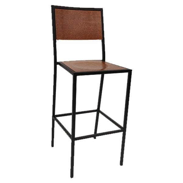 commercial wood and metal barstool