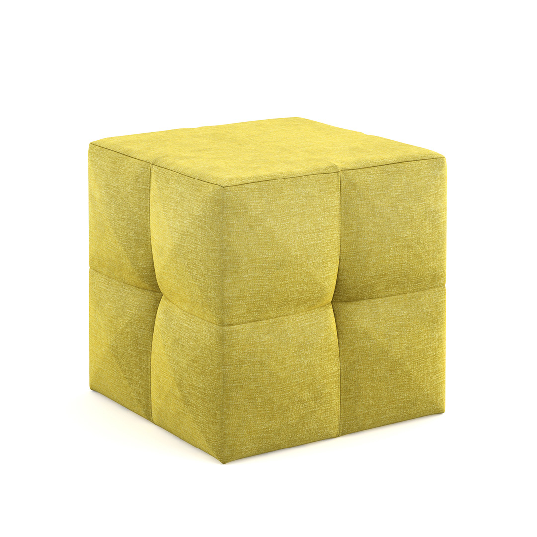 chartreuse commercial ottoman geometric tufting