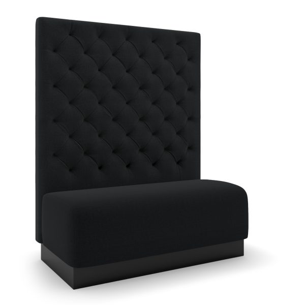 commercial diamond-tufted banquette or booth in black