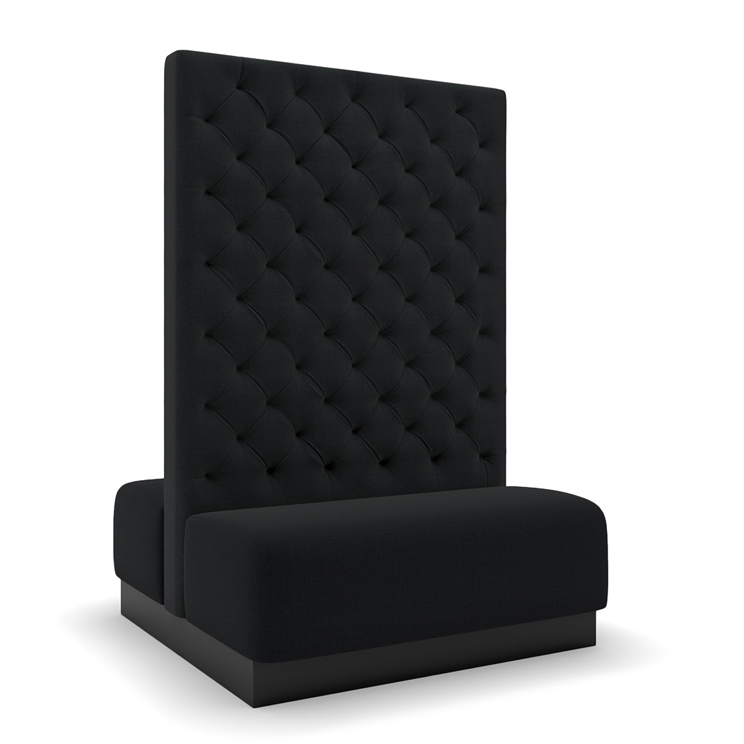 commercial diamond-tufted banquette or booth in black