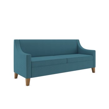 commercial sofa with arms and wood legs
