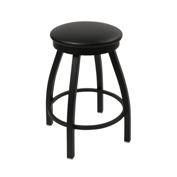 black backless barstool with footrest