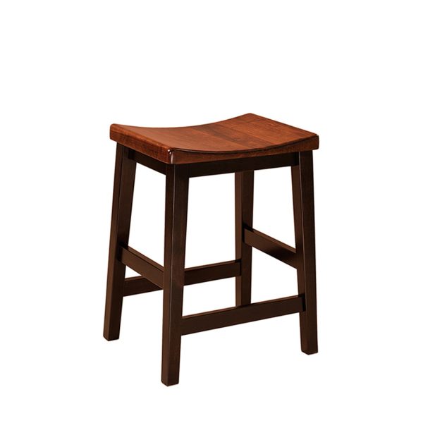 Hamilton commercial barstool with wood legs and footrest
