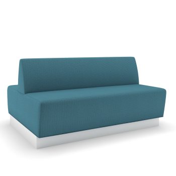 Corbett double sided commercial blue booth with toekick