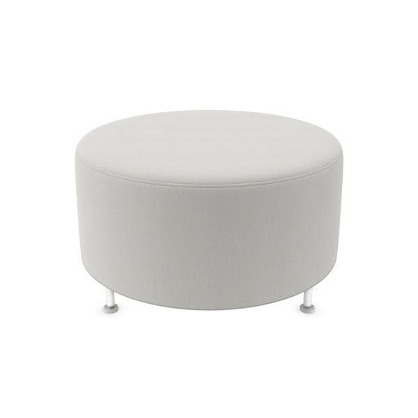 commercial upholstered round ottoman with metal legs