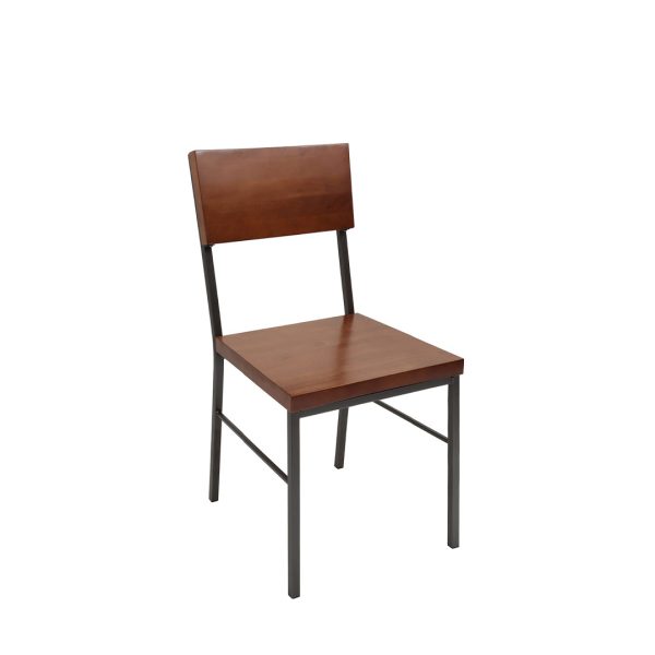 Harrisburg commercial wood chair with metal legs