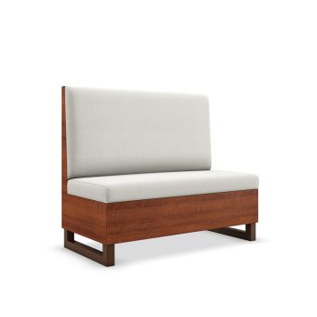 Colchester commercial booth with sled legs and laminate base