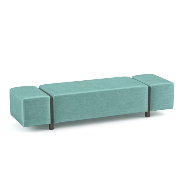 Decatur commercial upholstered bench with wood legs
