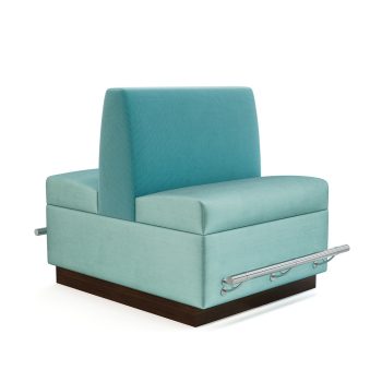 Tuscumbia bar height commercial booth metal footrail toekick