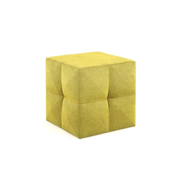 Bronx chartreuse commercial ottoman geometric tufting