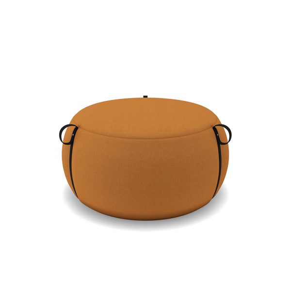 Florence commercial ottoman with leather straps