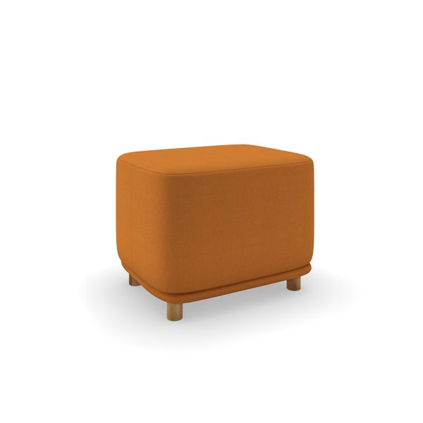 Porter commercial ottoman with round wood legs