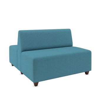 double sided restaurant booth with wood legs