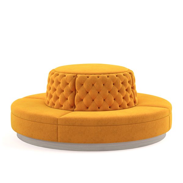 Troy commercial banquette round with diamond tufting