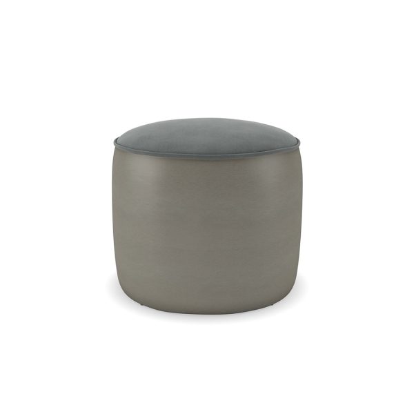 round Whitney commercial Ottoman with self-welt