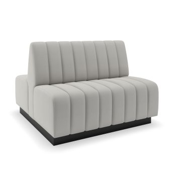 Winslow doublesided booth with vertical channels on back and seat with toekick