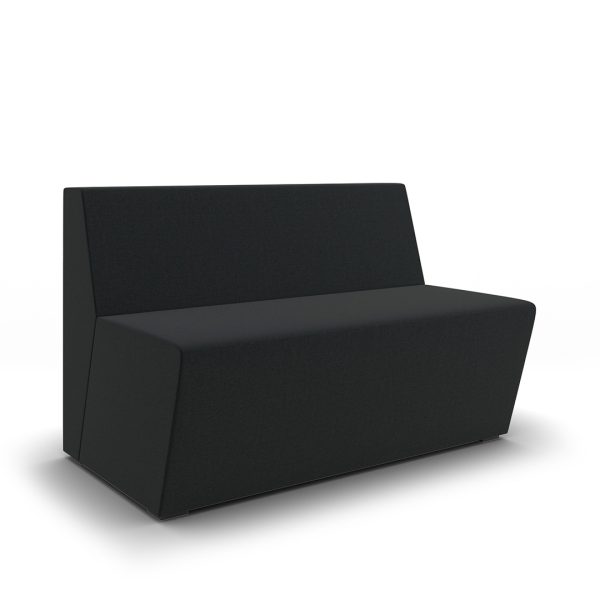 black commercial booth banquette with glide resin blocks