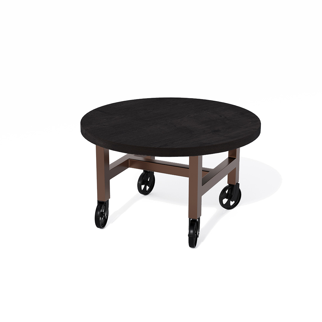 commercial round end table on casters