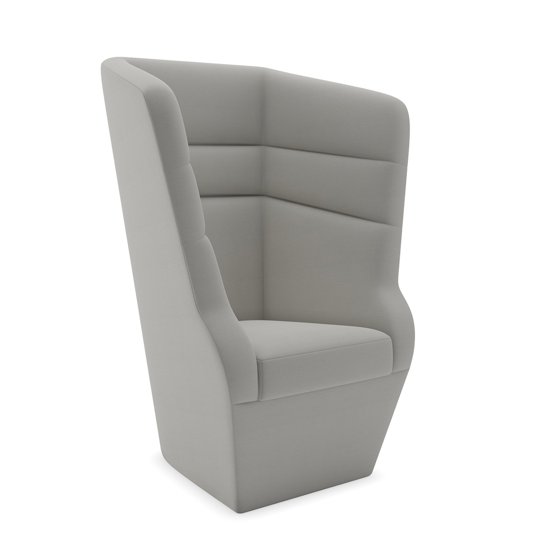 futuristic high back commercial lounge chair in gray