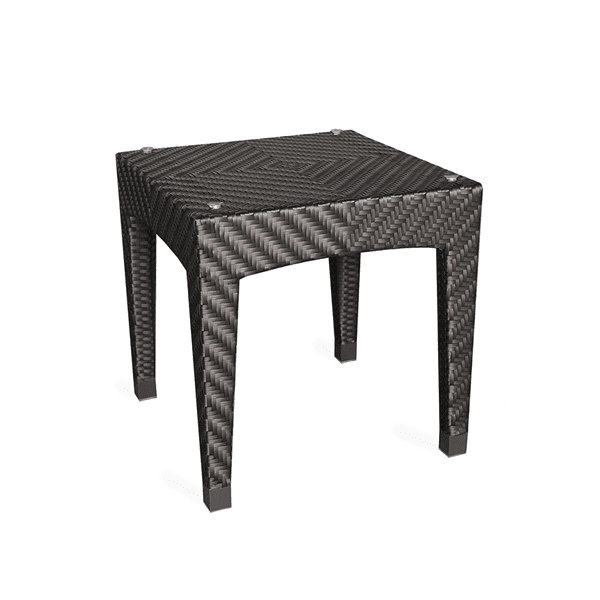 outdoor wicker side table with glass top