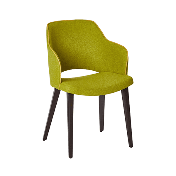 chartreuse upholstered wood chair