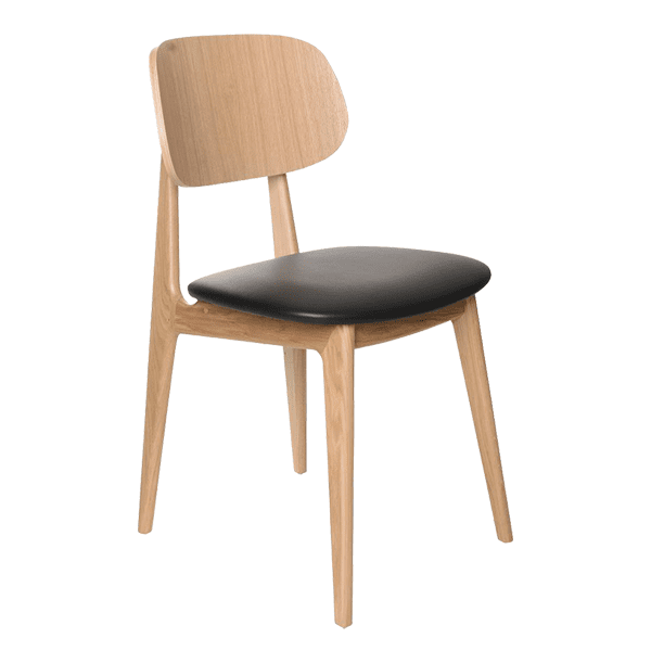 minimalist wood chair with cushion seat