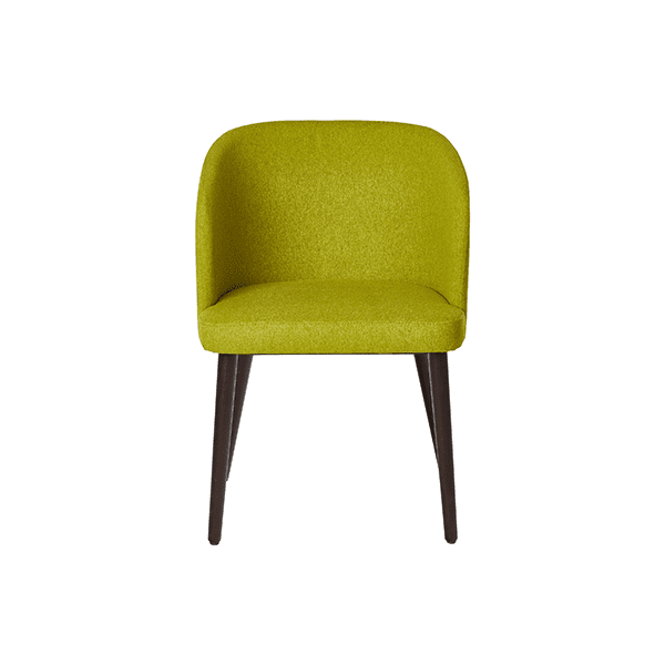 chartreuse upholstered wood chair