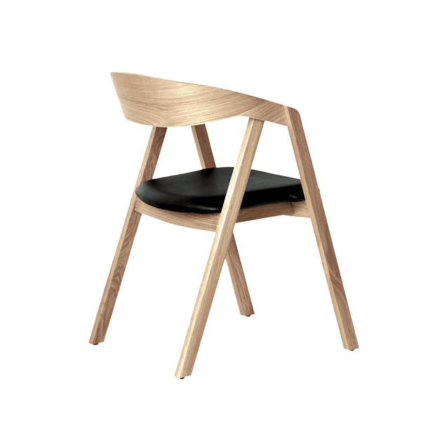 wooden chair with upholstered seat
