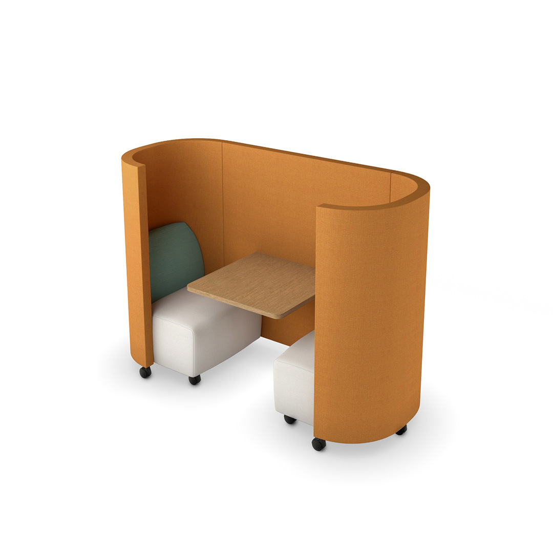 Bondi work pod with privacy walls and builtin table