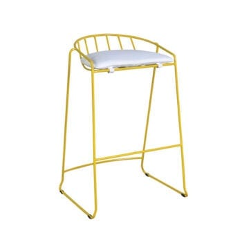 outdoor yellow barstool with a cushion
