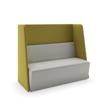 commercial booth with privacy panels