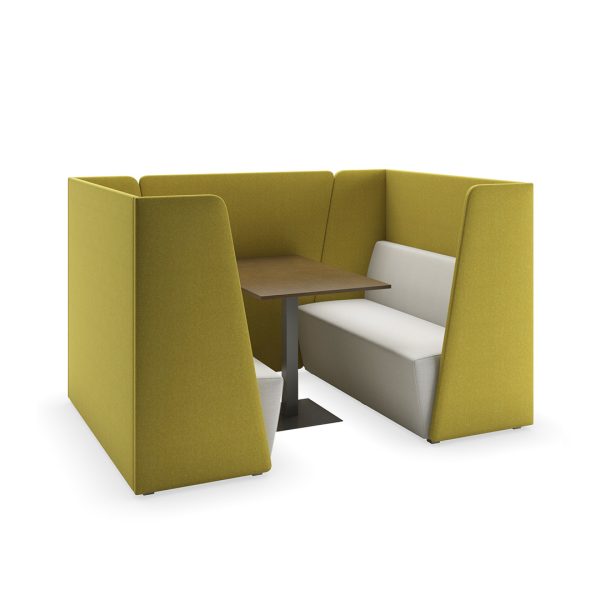 commercial seating pod with privacy panels